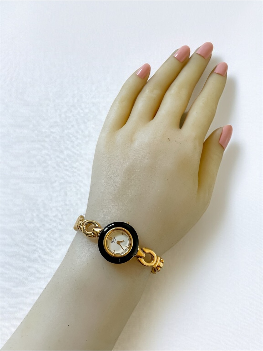 Christian Dior Gold With Black Change Bezel Link Bracelet Watch - Picture 9 of 16